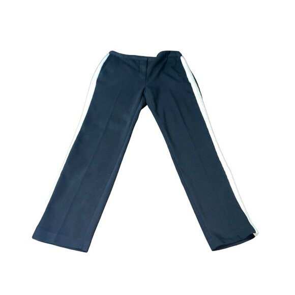 ZARA BASIC Women's Size Large Black Ankle Pants with White/Tan Side Stripes - Picture 6 of 14